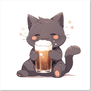 Cat Beer Lover Posters and Art